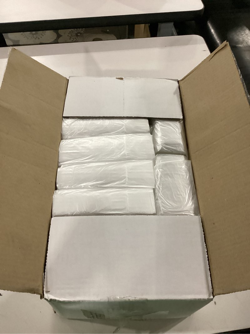 Condition photo showing New/Like New for clear 7-10 gallon trash bags, 1,000 bulk pack - medium size garbage bin liners for office, bedroom and kitchen wastebasket cans - by executive collection 1 count (pack of 1000) 7-10 gal / 8 microns