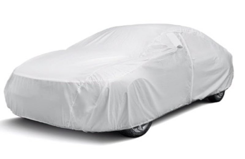 White car cover for sudan (similar to stock photo)