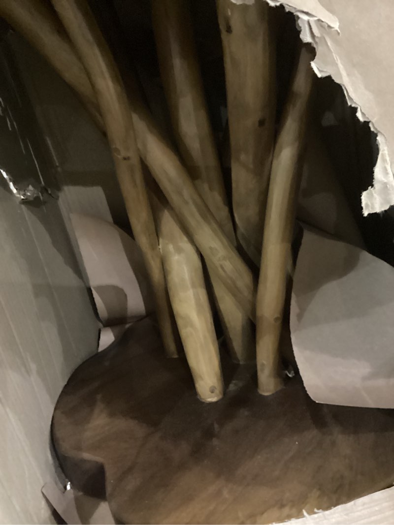 Condition photo showing Good Condition for WELLAND Solid Teak Live Edge End Table,18" L x 18" W x 20" H Uniquie Side Table, Small Accent Table, Plant Stand for Living Room, Bedroom, Home Office