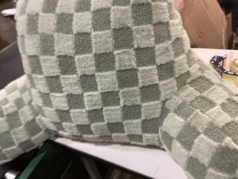 Condition photo showing Good Condition for aimuan reading pillow checkered bed rest wedge backrest checkerboard pillow with arms back support for sitting up in bed cushion incline rest sleeping snoring pillow, light green large