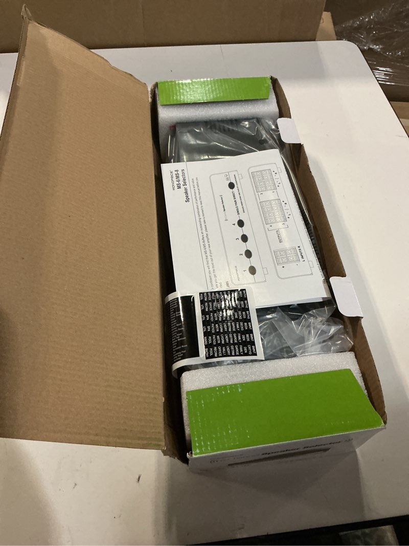 Condition photo showing New/Like New for Monoprice 6-Channel Speaker Selector - Black With Impedance Matching Protection, Up To 140W Per Ch. Perfect for Home Theater Audio