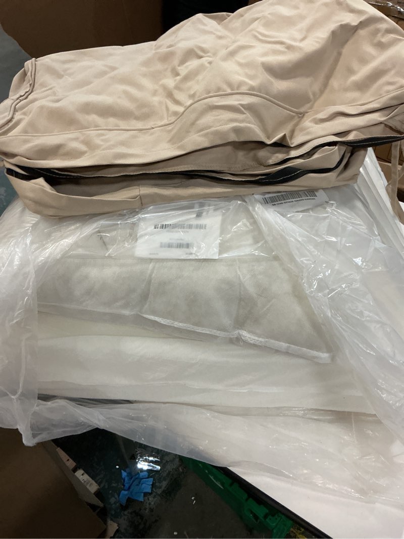 Condition photo showing Good Condition for AAAAAcessories Outdoor Deep Seat Cushions with Double Welted Pillow, Waterproof, Fade-Resistant Patio Furniture Replacement Cushions, 25.5" x 25.5" x 5" + 25.5" x 19", Beige Beige 25.5"x25.5"x5"/25.5"x19"
