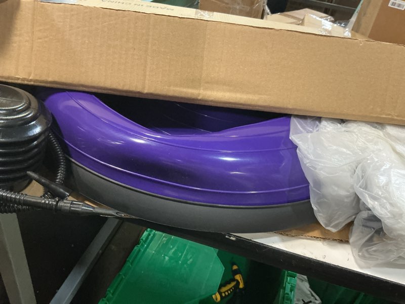 Condition photo showing Good Condition for ZELUS Balance Ball Trainer with Resistance Bands and Foot Pump, Inflatable Yoga Ball for Home Gym Workouts, 23 Inch Exercise Half Ball for Balance Training Core Strength Fitness More, 330lb Cap Purple