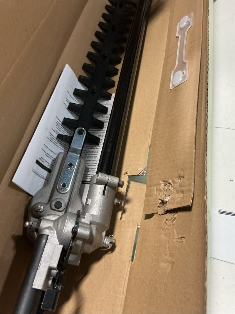 Condition photo showing As Is for hedge trimmer attachment fits for ego's extension pole saw psa1000 powerhead, trimmer head ph1400 and lithium-ion multi head system replace no. hta2000 (black)