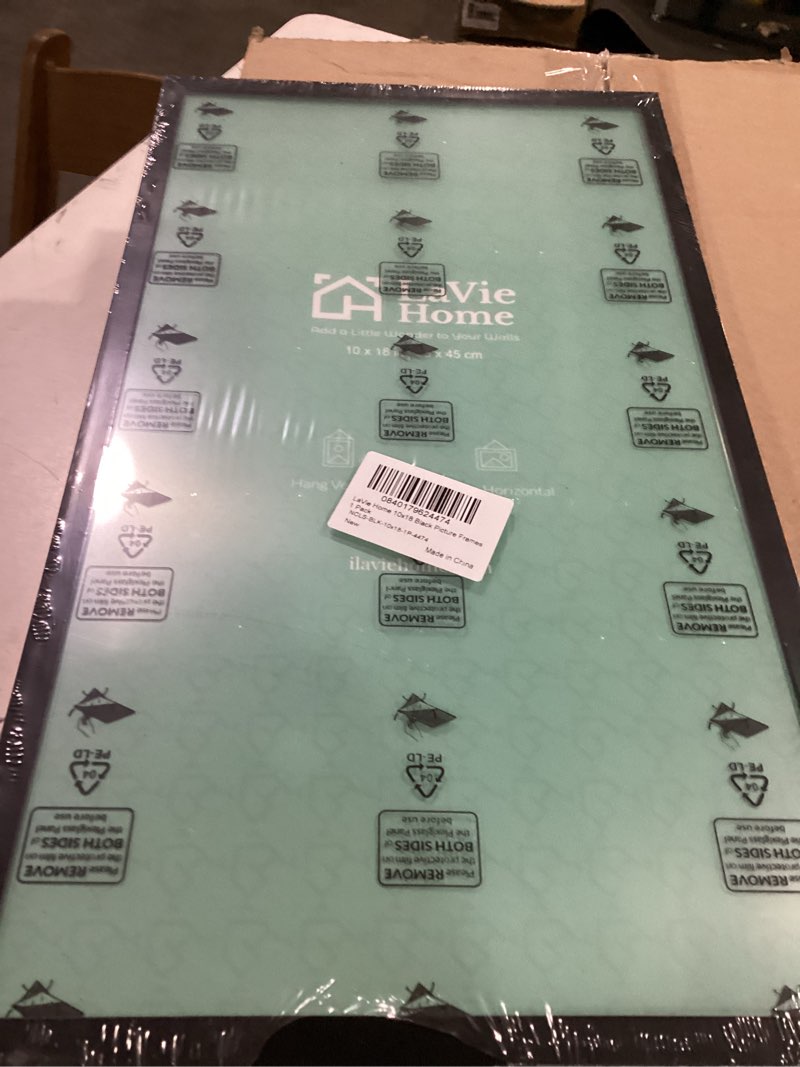 Condition photo showing As Is for lavie home 10x18 picture frame black, panoramic picture frame for wall decoration, classic black minimalist style suitable for decorating houses, offices, hotels?1 pack? 10x20 black