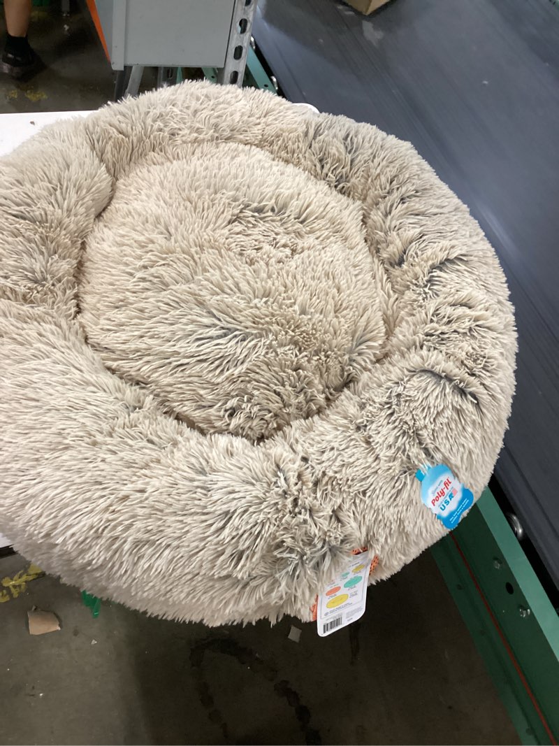 Condition photo showing Good Condition for best friends by sheri the original calming donut dog bed – washable plush pet bed for medium breeds up to 45 lbs, shag faux fur, taupe, medium (30"x30") taupe shag medium