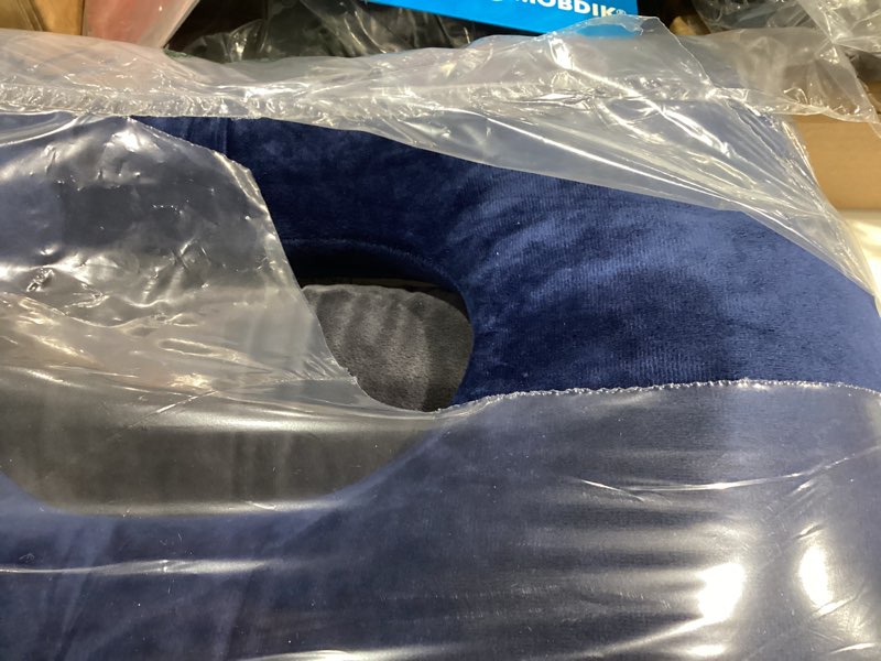 Condition photo showing Good Condition for Sintuff 2 Pcs Sitting Donut Pillow for Tailbone Pain, Hemorrhoids, Bed Sores, Pregnancy, Pain Relief Seat Cushion Anti Decubitus Cushion Donut Shaped Postpartum Pillow for Home(Dark Gray, Blue)