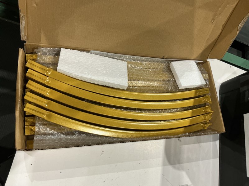 Condition photo showing Good Condition for wokceer 7.2 ft wedding arch backdrop stand, gold metal arch backdrop stand for wedding ceremony birthday party bridal baby shower photo booth garden floral balloon arches decoration 7.2 x 4 ft (hxw) gold