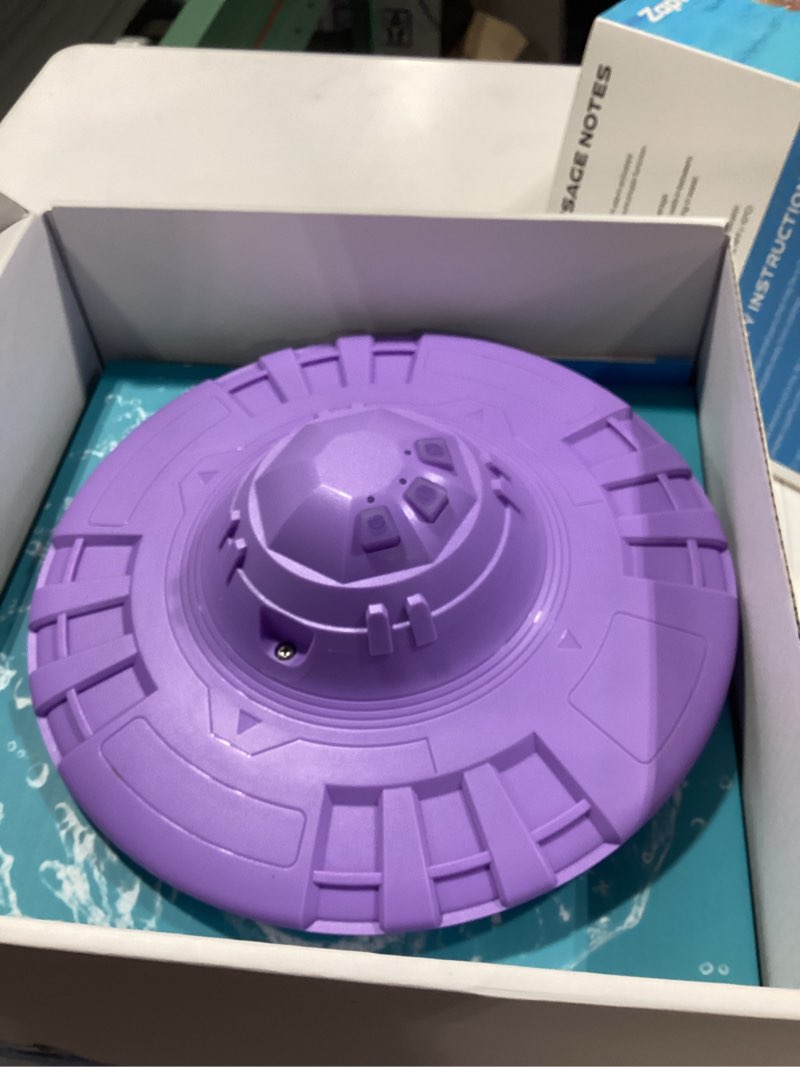 Condition photo showing As Is for pool alarm with indoor receiver, 110db ultra loud floating alarm for inground & above ground pools, adjustable sensitivity for backyard water safety with children & pets, violet-mint violet+mint