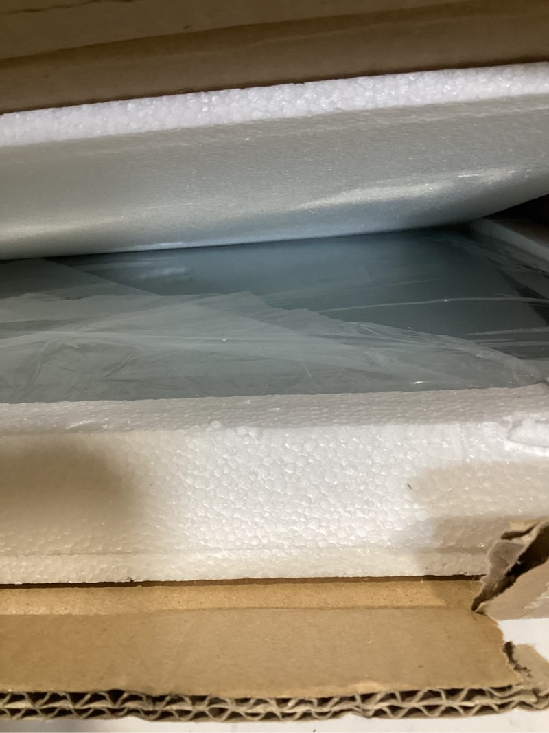Condition photo showing New/Like New for qaoyede led bathroom mirror, 22"x22" square vanity mirror with lights, memory function, horizontal vertical wall mount, adjustable warm white/natural/daylight lights, plug-in or hardwired 22"l x 22"w