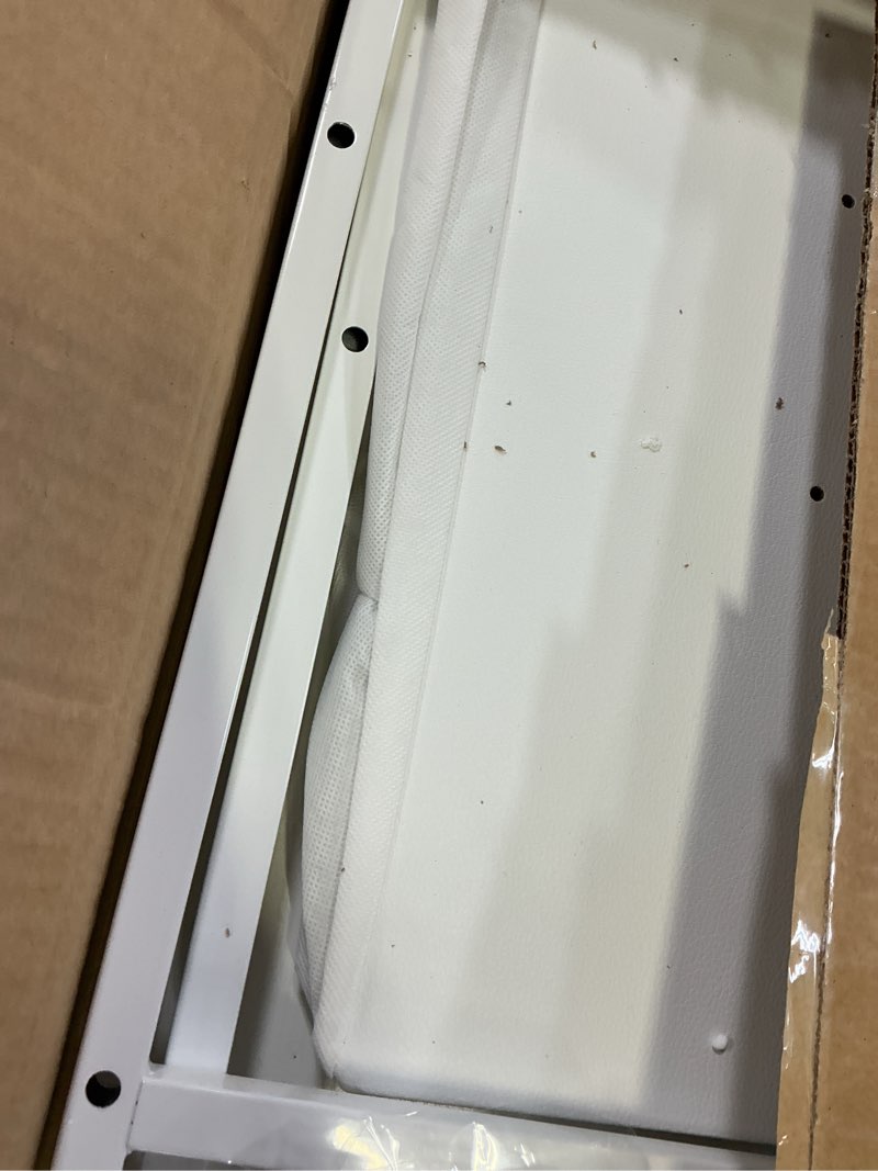 Condition photo showing As Is for olixis dresser for bedroom with 5 drawers, wide chest of drawers, fabric bedroom dresser with drawer organizers, storage organizer unit with fabric bins for closet, living room, hallway, classic white white 11.9"d x 38"w x 20.9"h (5 drawers)