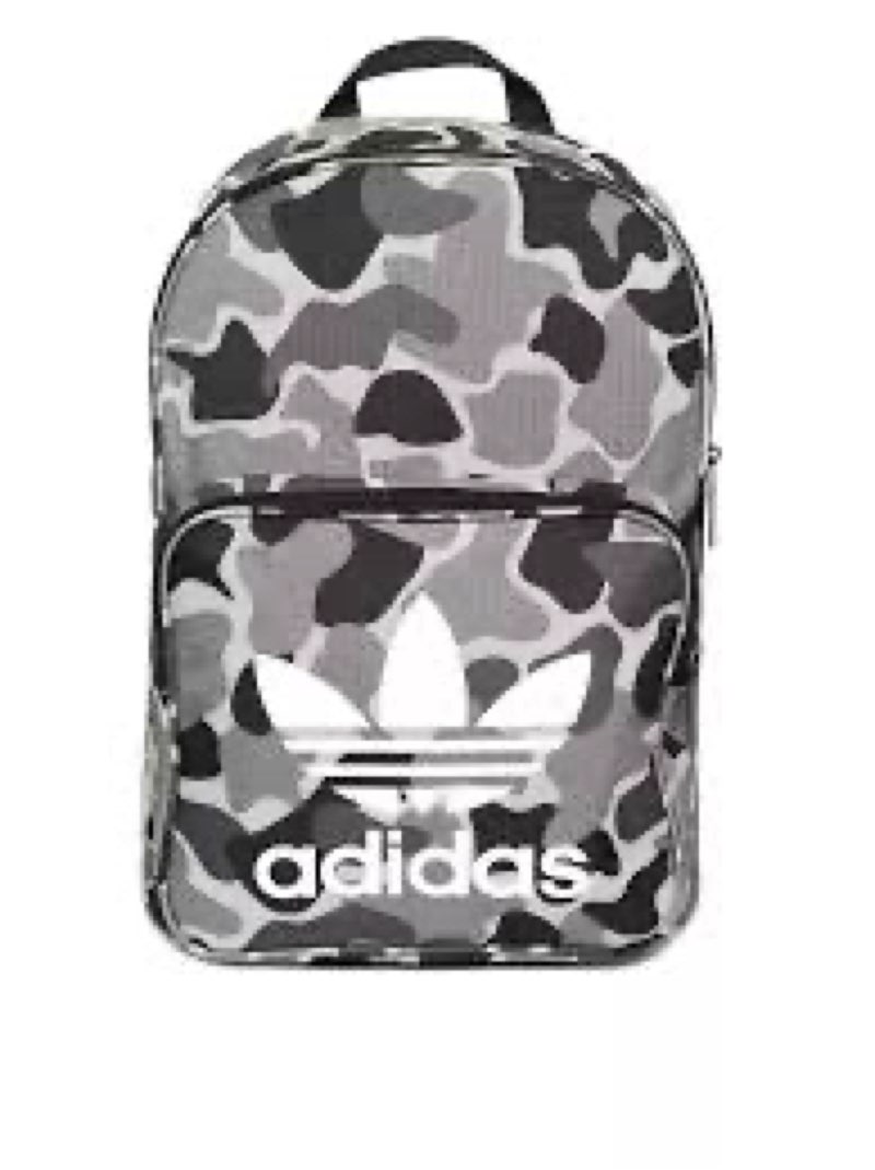 adidas Originals Originals Classic Zip Top Backpack, Adi Camo White/Black, One Size