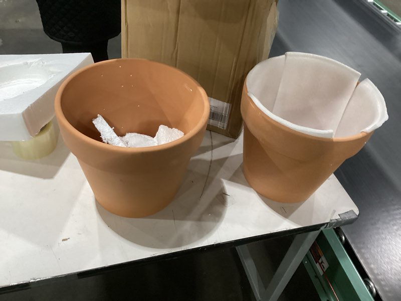 INGOFIN 12 Inch Terracotta Pot Set of 2 - Ceramic Clay Pot for Plants with Drainage Hole