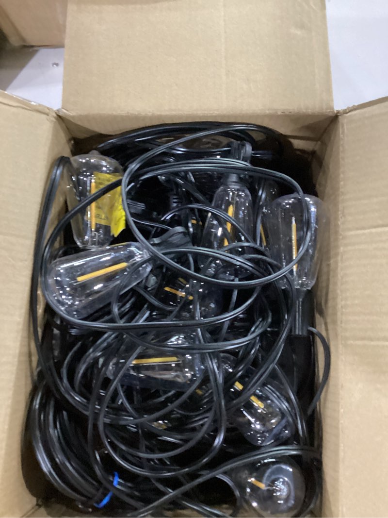 Condition photo showing Good Condition for addlon 100ft led outdoor string lights with app control waterproof patio lights with shatterproof st38 bulbs, dimmable outside hanging light connectable for porch, backyard, bristo, garden 100ft(smart)