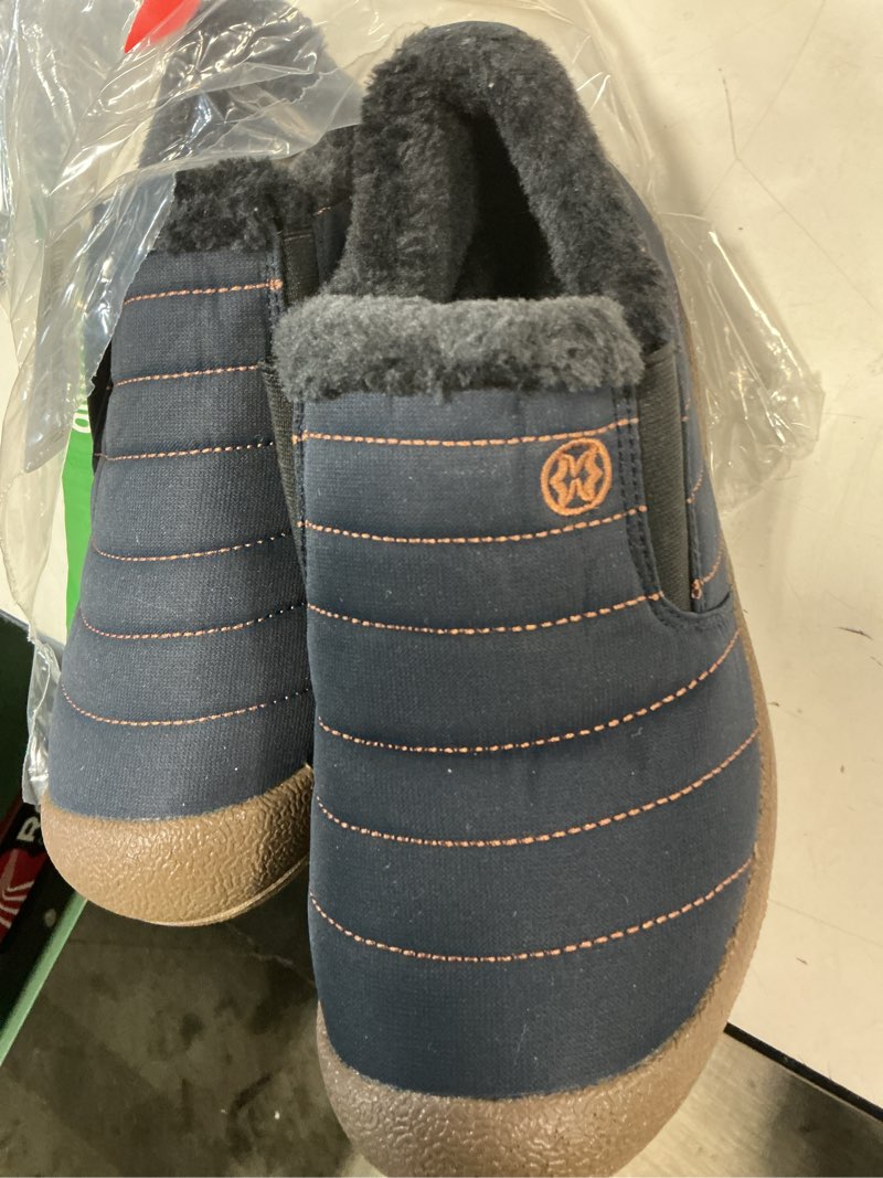 Condition photo showing Good Condition for womens mens snow boots winter shoes slip on ankle booties anti-slip water resistant fully fur lined outdoor sneakers  38 men blue-low top