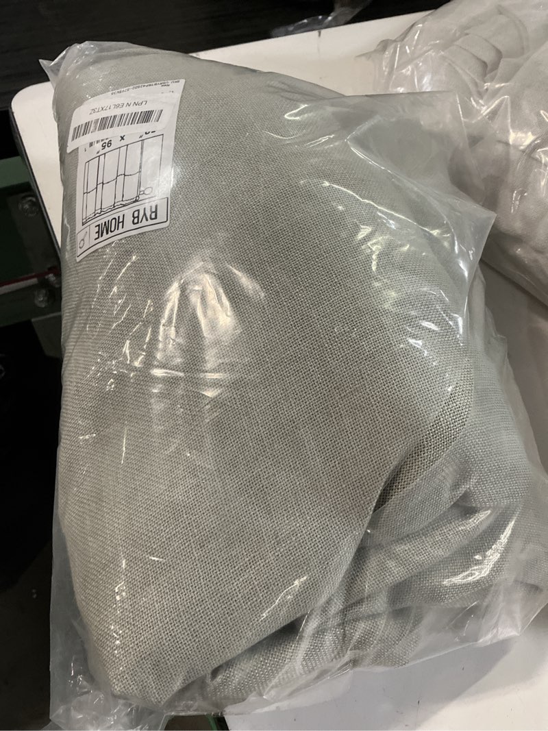 Condition photo showing Good Condition for ryb home linen sheer curtains 95 inches long, airy breathable absorbent curtains & drapes, light filter half privacy protect for sliding door, farmhouse, living room, 52" w x 96" l, 2 panels, sage sage green 52"w x 95"l (pack of 2)