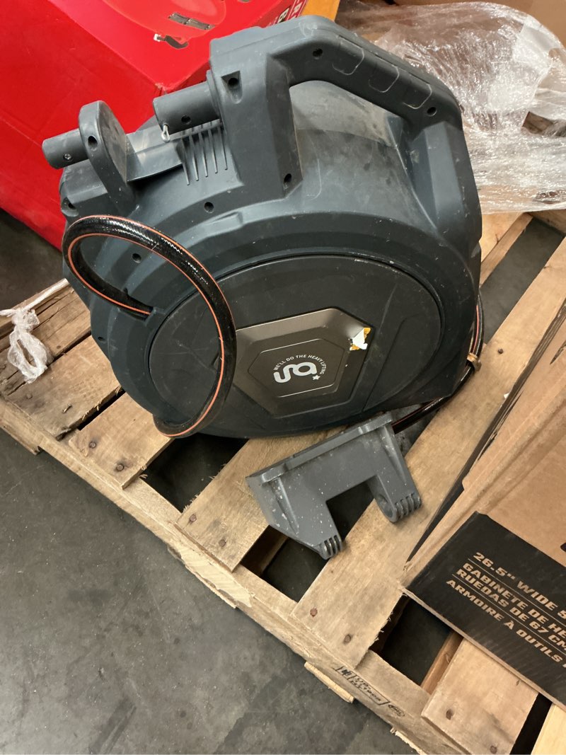 Condition photo showing As Is for ratings & reviews for giraffe tools 1/2-in dia plastic 100-ft wall-mount hose reel 