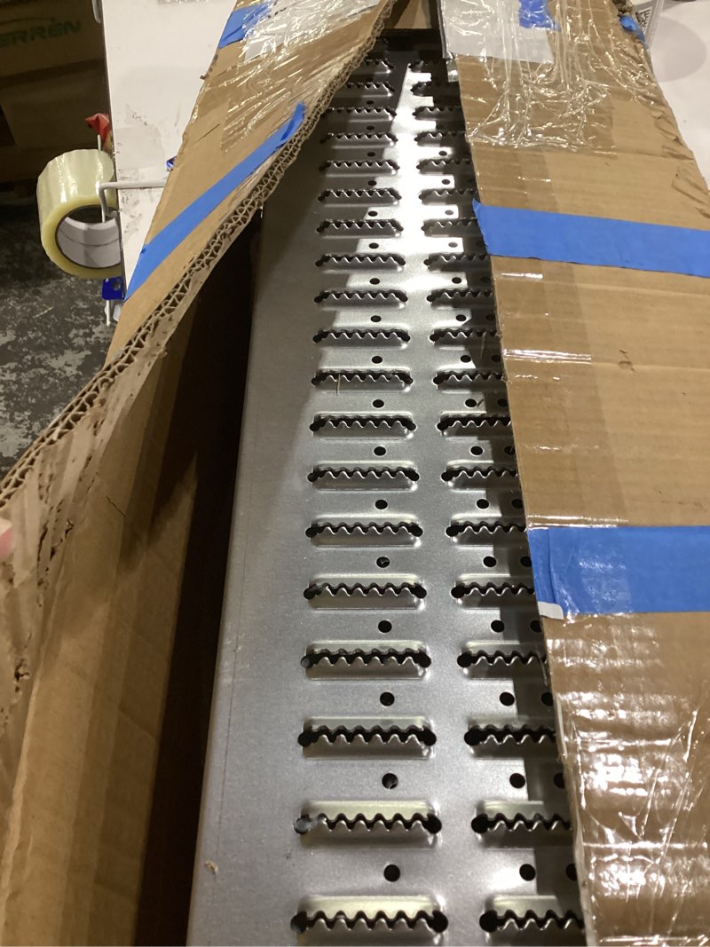 Condition photo showing New/Like New for 72.5" Heavy Duty Folding Loading Ramps, 1500lb Capacity, Ideal for Motorcycles, Lawn Mowers, ATVs, UTVs, and More – Pack of 2 with Safety Straps and Gloves