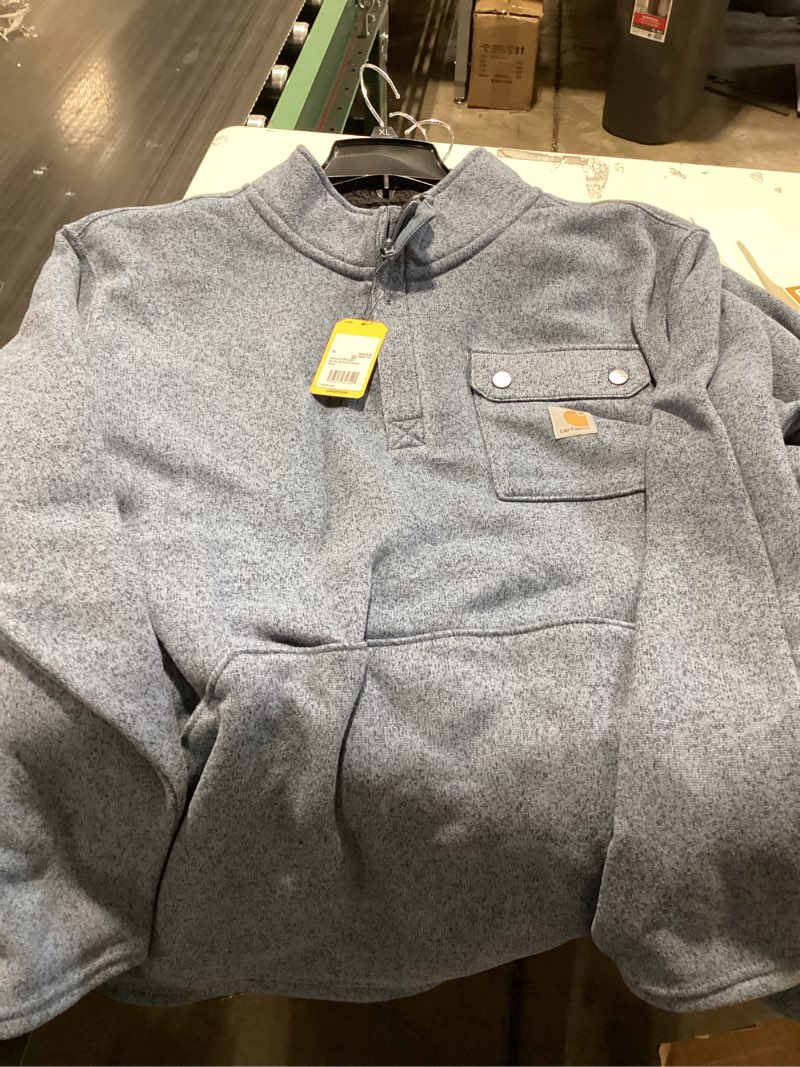 Condition photo showing Good Condition for Carhartt Men's Blue Medium weight Knit Long sleeve Solid Sweatshirt ( XL )