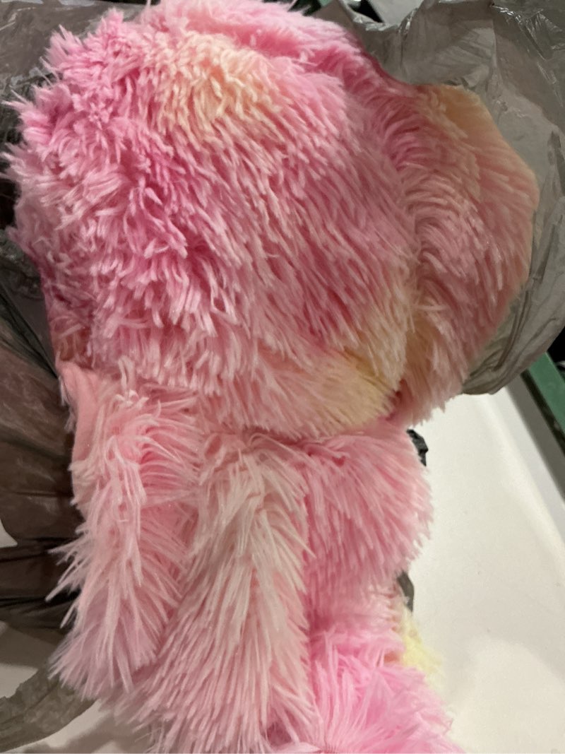 Condition photo showing As Is for Wajade Faux Fur Plush Rainbow Comforter Set Fluffy Fuzzy Shaggy Bedding Set - 3PC Full Size Microfiber Soft Warm Quilt Set Rainbow Full