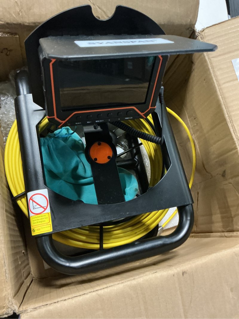 Condition photo showing Good Condition for sewer camera 25ft,17mm drain inspection camera w/ 5'' ips 32gb dvr screen | jqkjcam waterproof pipe borescope plumbing snake camera w/ 6 light meter counter for plumber homeowner(10m/33ft)