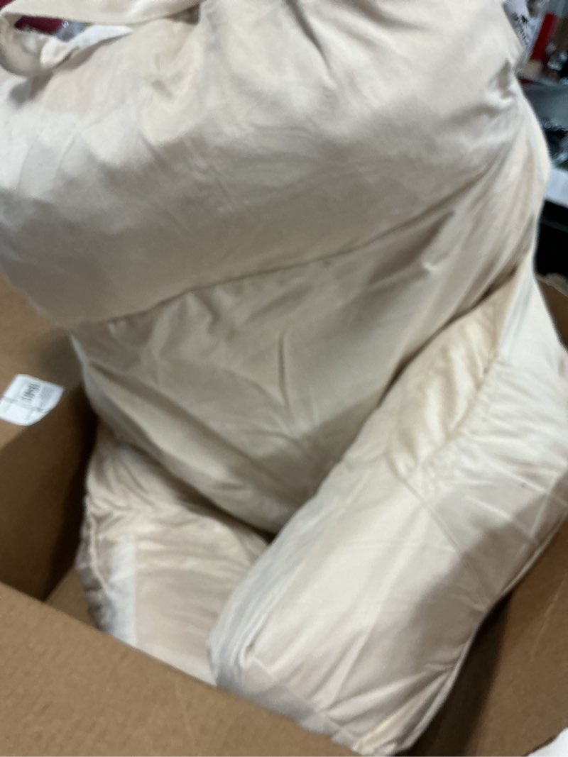 Condition photo showing As Is for back pillow for bed sitting up, reading pillow for sitting in bed adult, back support pillow, memory foam sit up lounge backrest pillow with arms for tv, couch, chair, dorm, 18 inch, beige small(18inch) beige
