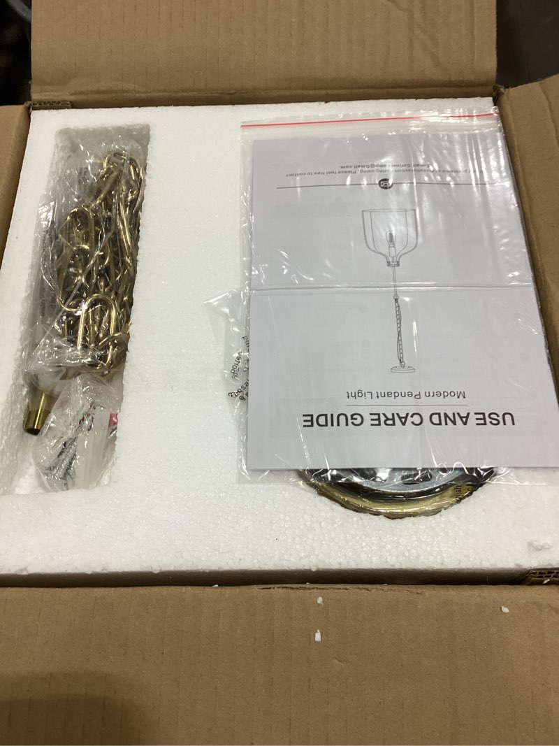 Condition photo showing New/Like New for Modern Gold Pendant Light – 10" Dome Glass Hanging Light Fixture, Single E26 Pendant Lighting for Kitchen Island, Dining Room, Bedroom, Hallway, Adjustable Ceiling Lamp Gold 9.4 inches