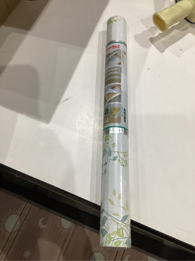 Condition photo showing Good Condition for con-tact brand creative covering, self-adhesive shelf liner, multi-purpose vinyl roll, easy to use and apply, 18'' x 16', aspen aloe aspen aloe 192"w x 18"l
