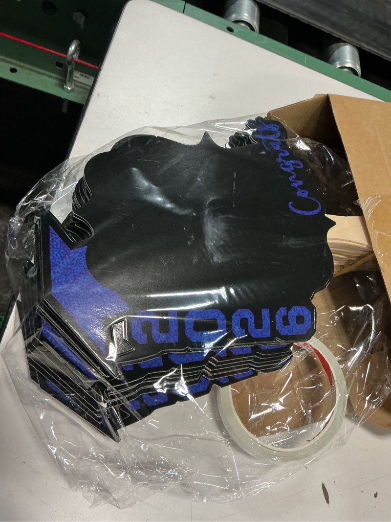 Condition photo showing As Is for 24 pcs personalized graduation fans custom photo cutout face fans with handle double sided class of 2026 grad photo props grad party supplies blank diy frame for graduation party souvenirs (gold)