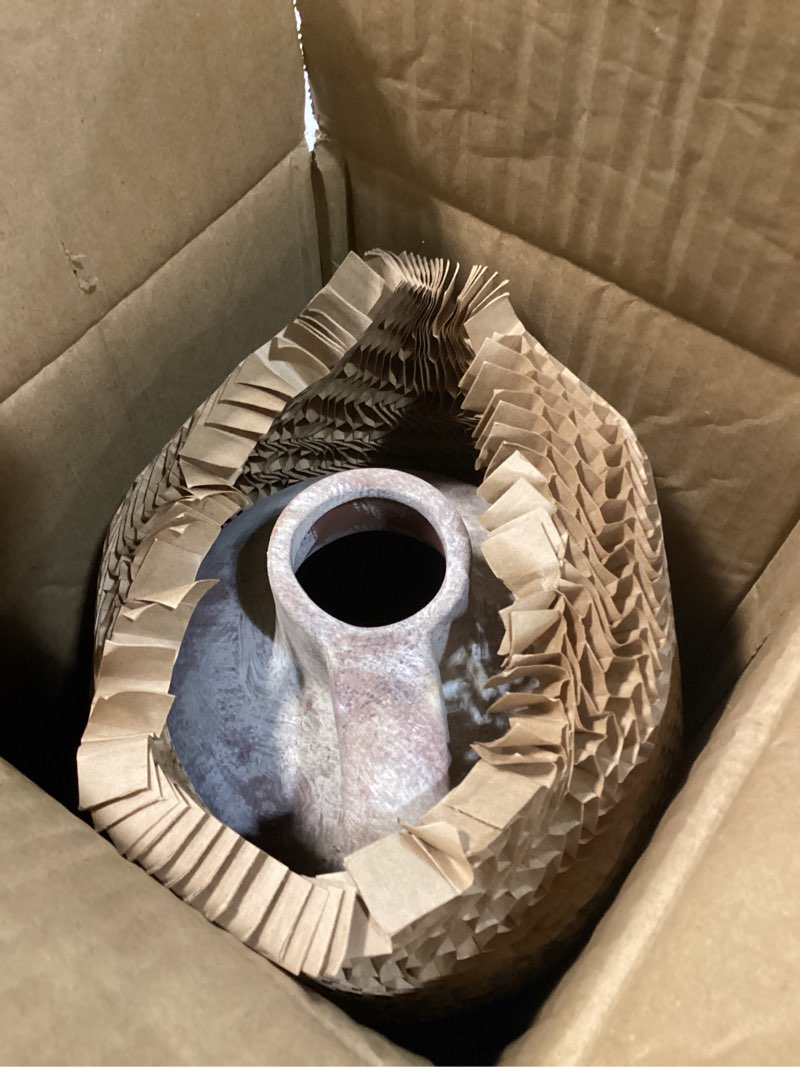 Condition photo showing Good Condition for ceramic flower vase with handles,10" neutral tall clay terracotta vases farmhouse table vases with handle living room decor rustic pottery pots for home shelf coffee dining desk fireplace c-10"h-terracotta