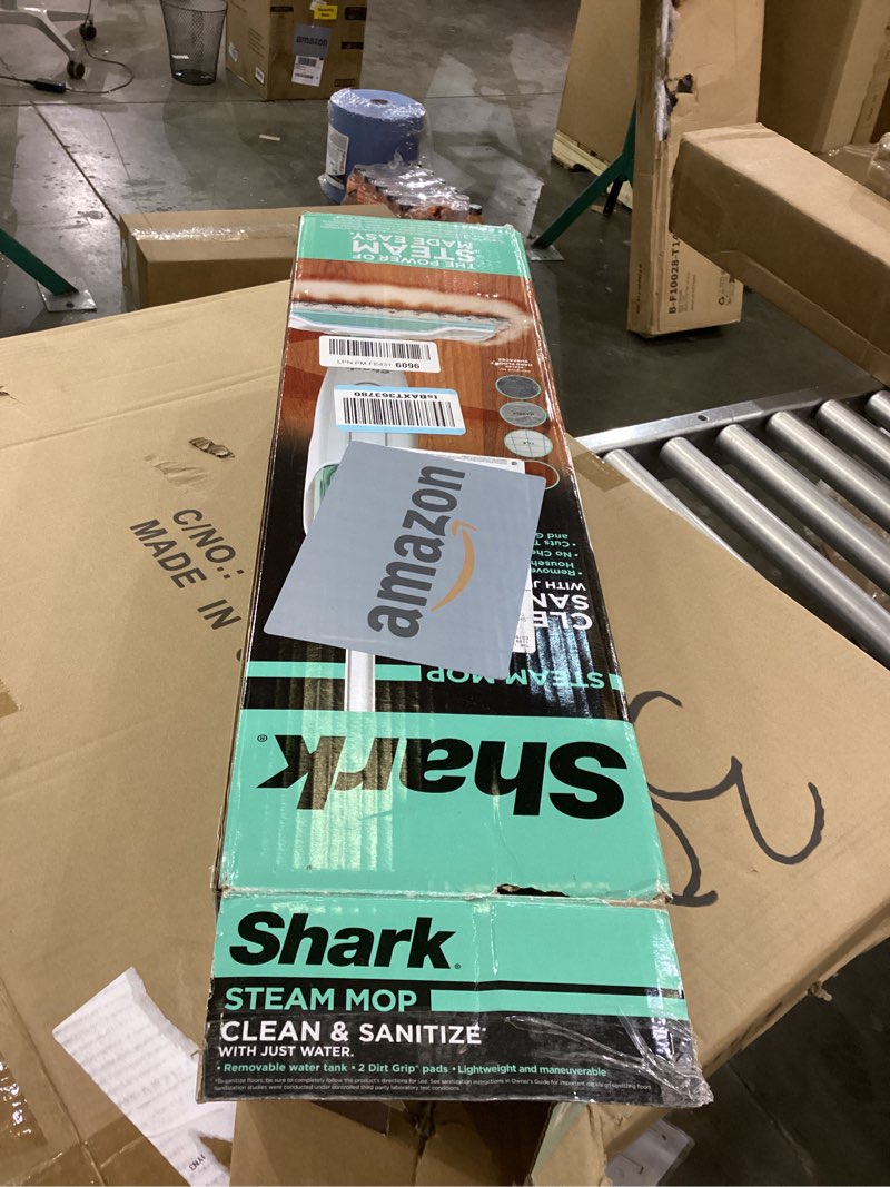Condition photo showing As Is for Shark Steam Mop with 2 Machine Washable Dirt Grip Pads, Removable Water Tank, Lightweight, Steam Cleaner for sealed Hard Floors, Marble, Stone, Hardwood, Tile, Laminate, White/Seafoam, S1000
