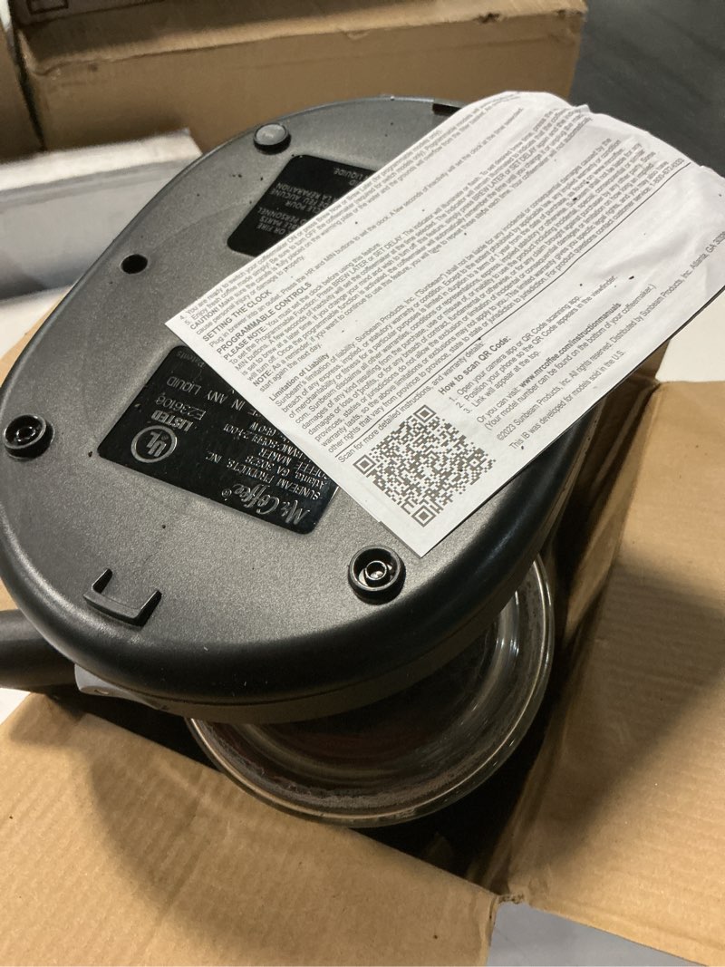 Condition photo showing As Is for mr. coffee® 5-cup mini brew switch coffee maker, black black 5-cup coffee maker