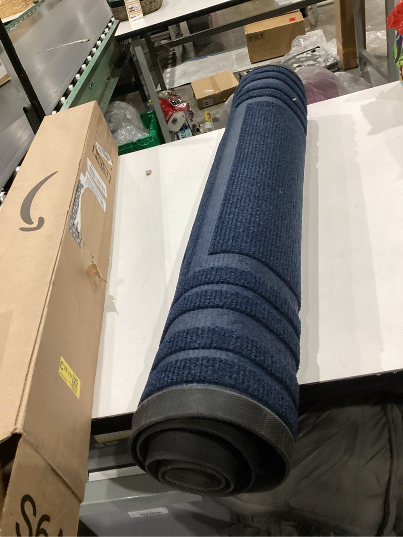 Condition photo showing Good Condition for buganda front door mat indoor outdoor entrance, non-slip natural rubber doormats, easy clean, low profile, dirt trapper entryway floor mats for outside, garages and patios, 47x32, navy 47" x 32" navy