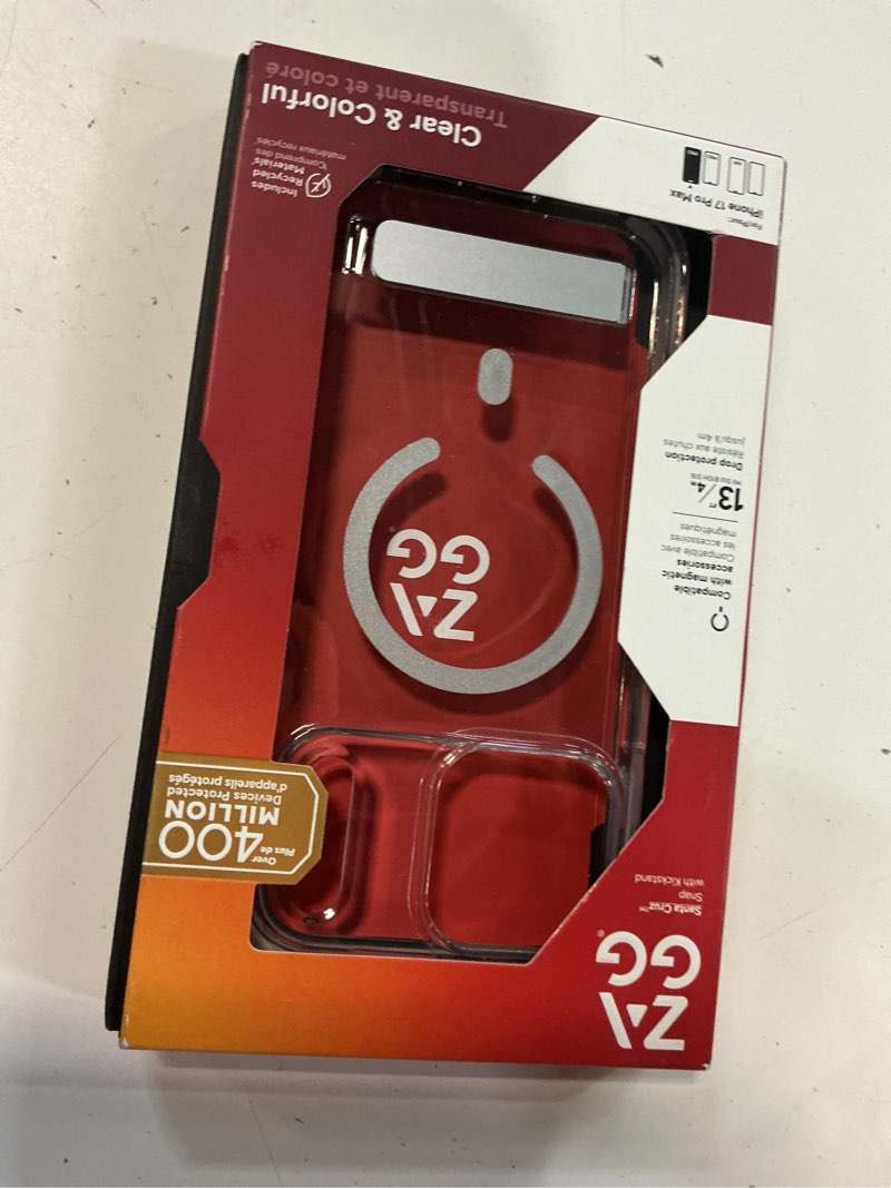 Condition photo showing Good Condition for zagg santa cruz snap case with kickstand for iphone 17 pro max - silver, drop protection (13ft/4m), magsafe charging compatible, clearguard anti-yellowing technology, scratch resistant phone case silver iphone 17 pro max