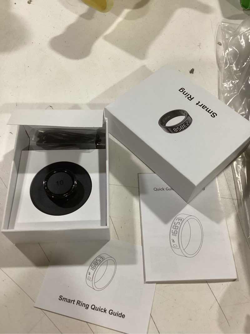 Condition photo showing Good Condition for Telezim Smart Ring Health Tracker, Titanium Silver Round Design, Touch Screen, Bluetooth Connectivit