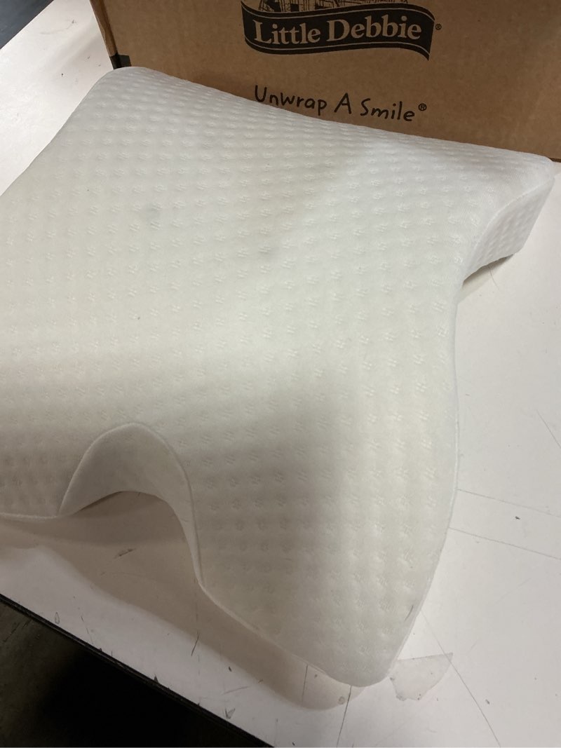 Condition photo showing As Is for memory foam pillow tunnel slow pressure pillow arm pillow spooning pillow arched neck cervical pillow for travel