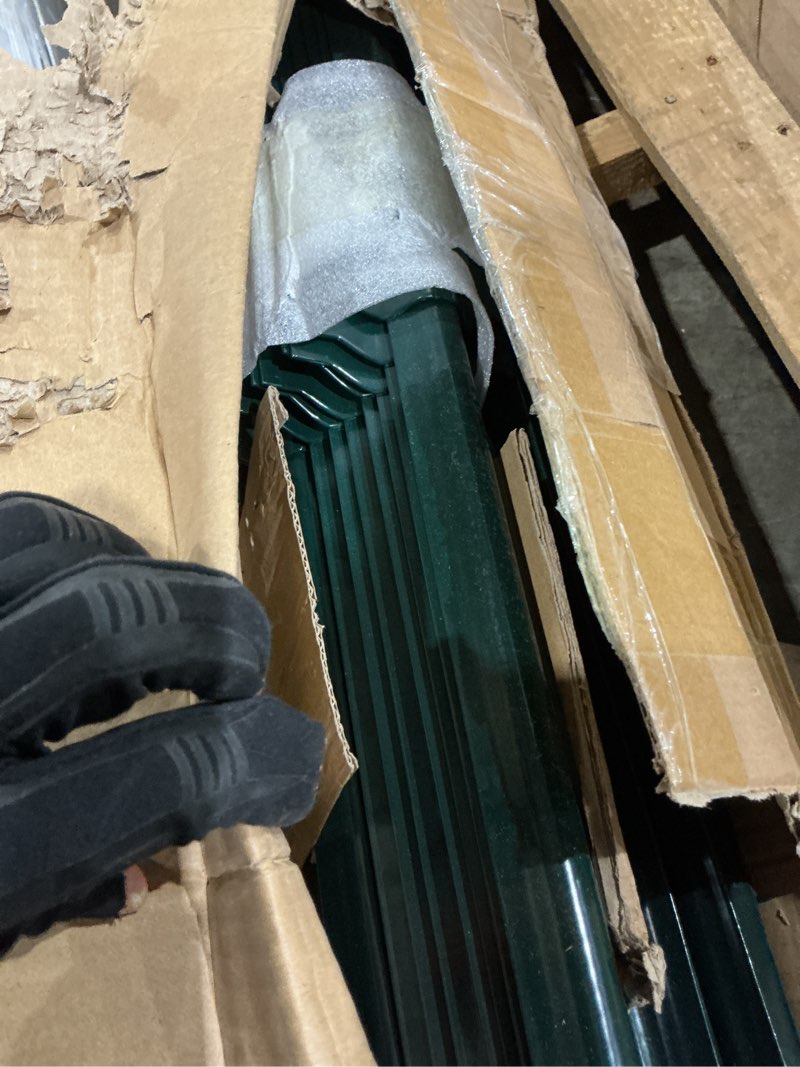 Condition photo showing As Is for metal fence posts, splicing 6 ft green heavy duty u posts, no dig t posts for fences wire mesh, perfect for temporary fencing, electric fence wire, corner anchor - 16 packs green 6ft-16pack