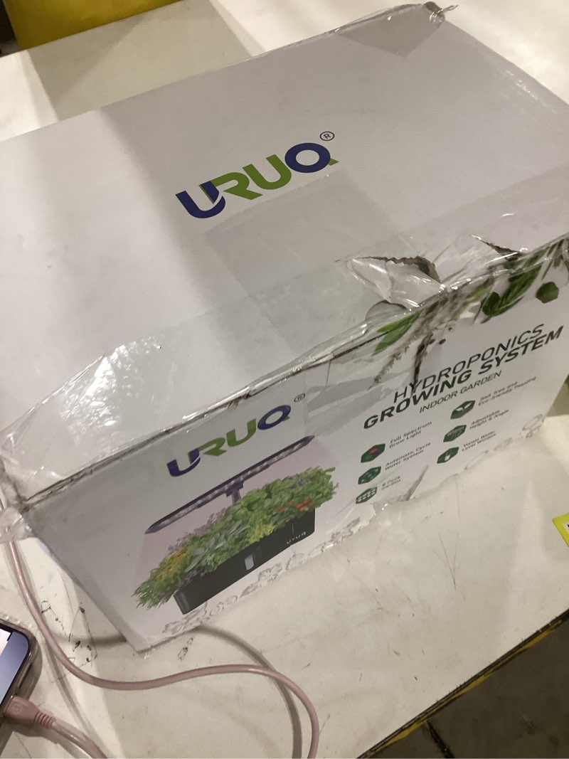 Condition photo showing New/Like New for URUQ Hydroponics Growing System Garden: 8 Pods Indoor Herb Garden with Grow Light Plants Germination Kit Quiet Automatic Hydroponic Height Adjustable - Gardening Gifts for Women Kitchen Black