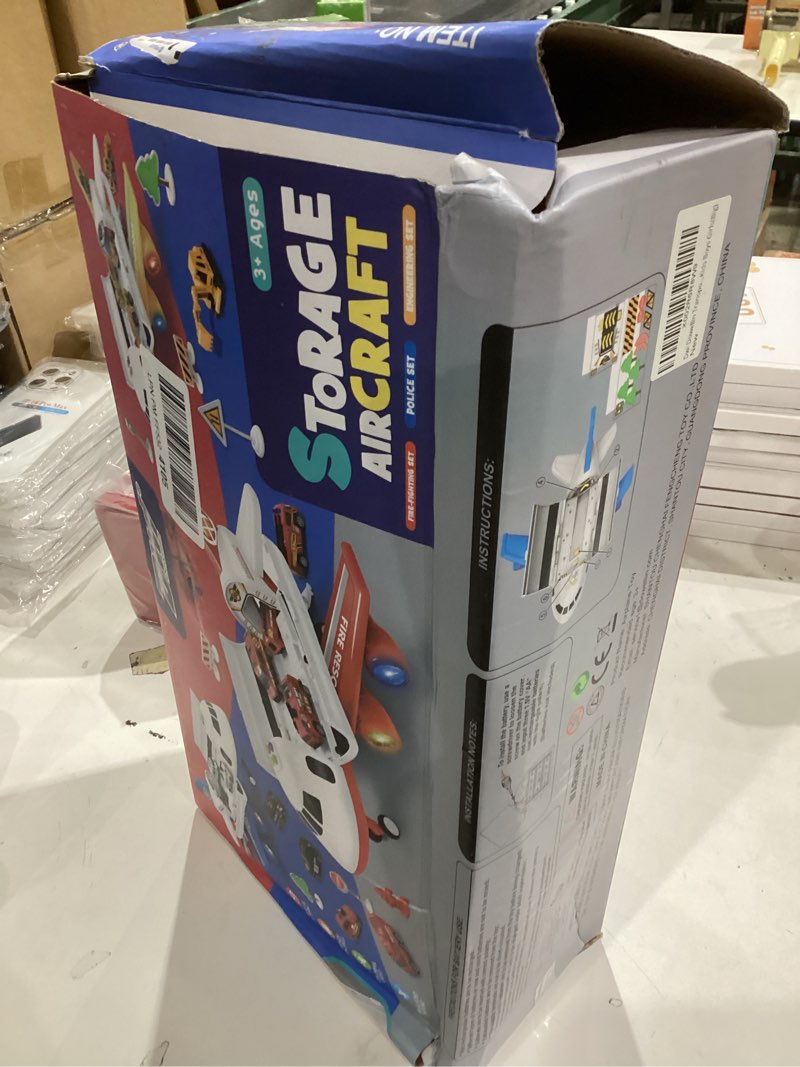 Condition photo showing Good Condition for Dwi Dowellin Construction Toy Airplane Set/Play Mat,Excavator,Bulldozer,Mixer,Dumper Truck,Forklift,Crane,Alloy Metal Car Toys for 3 4 5 6 Years Old Toddlers Kids Boys & Girls(Large) Construction Airplane