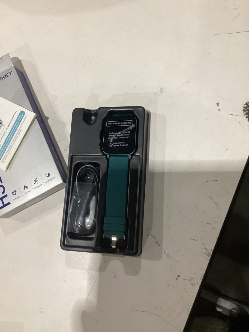 Condition photo showing New/Like New for Fitness Tracker Watch with Heart Rate Monitor, Activity Tracker with Pedometer, Sleep Monitor, Calories & Step Counter, 5ATM Waterproof Smart Watch for Women Men Health Fitness Watch for Sports Cyan