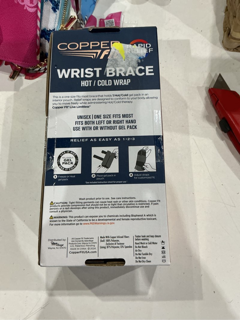 Condition photo showing Good Condition for copper fit® rapid relief wrist brace | hot & cold gel pack | adjustable | left or right wrist