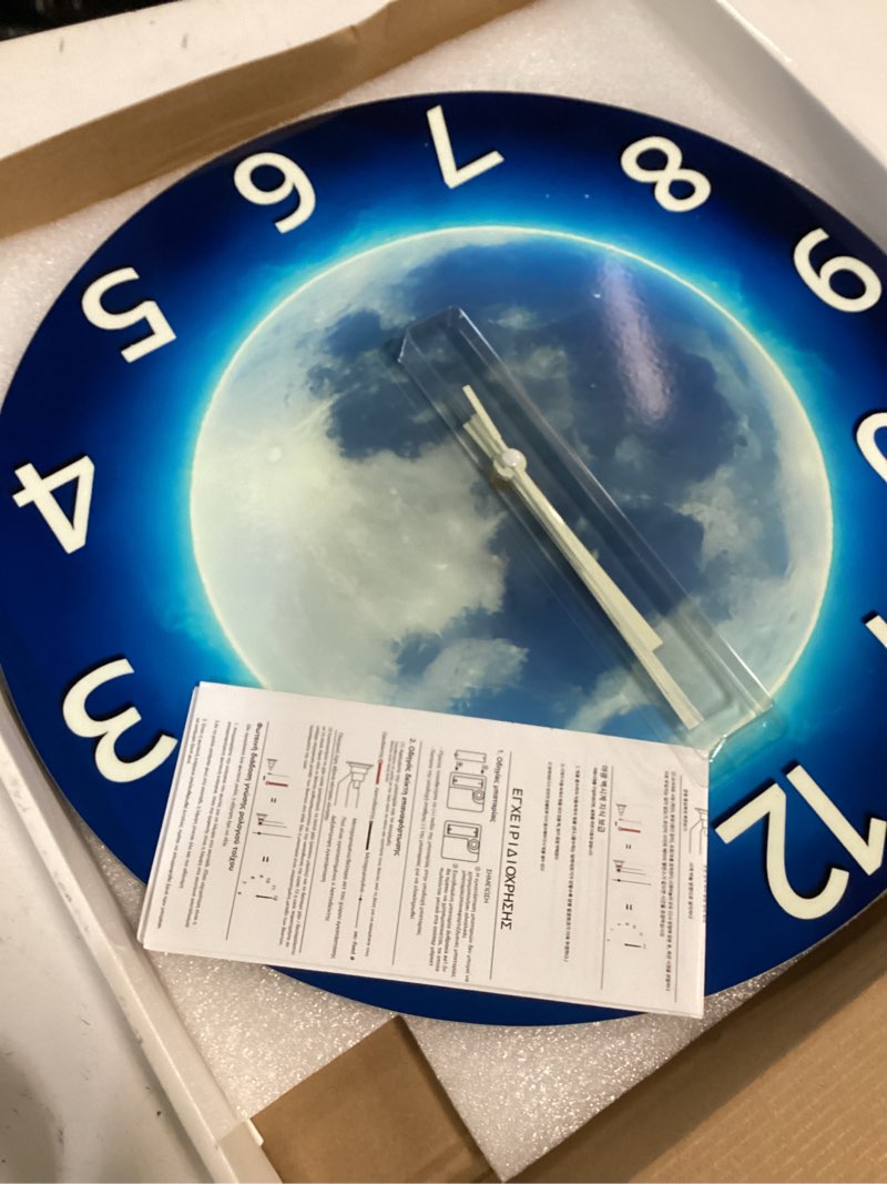 Condition photo showing Good Condition for blue decorative wall clock for kids 16 inch large glow in the dark clock for living room decor analog wall clock silent non ticking 16 inch blue5