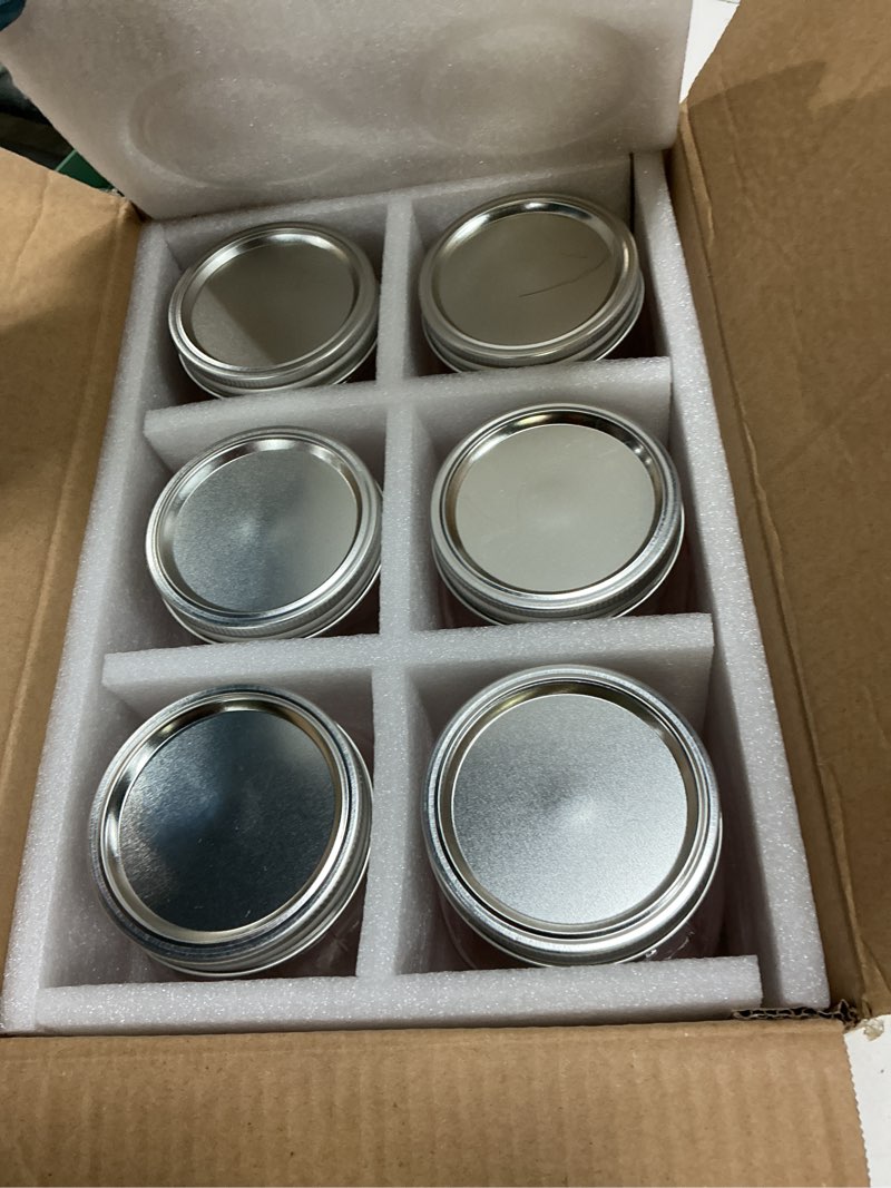 Condition photo showing Good Condition for wellife pink mason jars 32 oz,6 pack wide mouth mason jars for safe storage,fermenting,pickling,diy,crafts decoration pink mason jars 32oz-6pcs