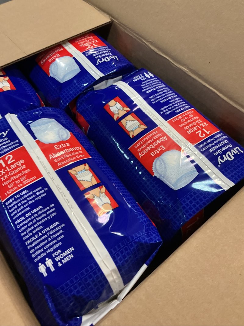 Condition photo showing New/Like New for LivDry Adult XXL Incontinence Underwear, Extra Comfort Absorbency, Leak Protection, XX-Large, 48-Pack XX-Large (48 Count)