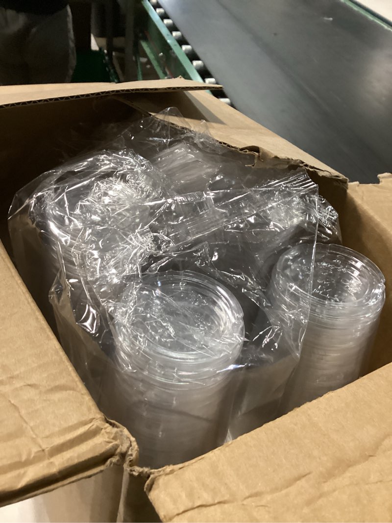 Condition photo showing Good Condition for 200 pack - 16 oz clear plastic cups with lids and straws, disposable coffee cups with lids, durable iced coffee cups with lids for cold drinks, tea, smoothies, crystal clear to go cups