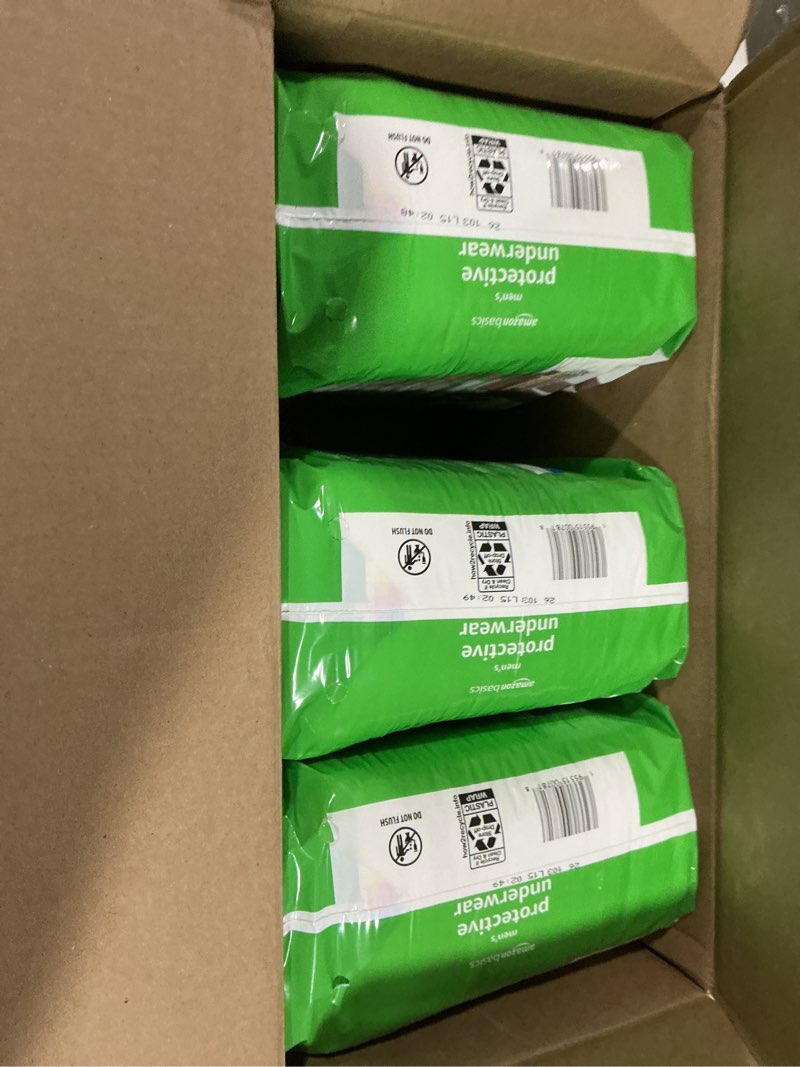 Condition photo showing New/Like New for 3 pack  amazon basics maximum absorbency incontinence underwear for men with leak protection and odor control, x-large, 16 count x-large 16.0