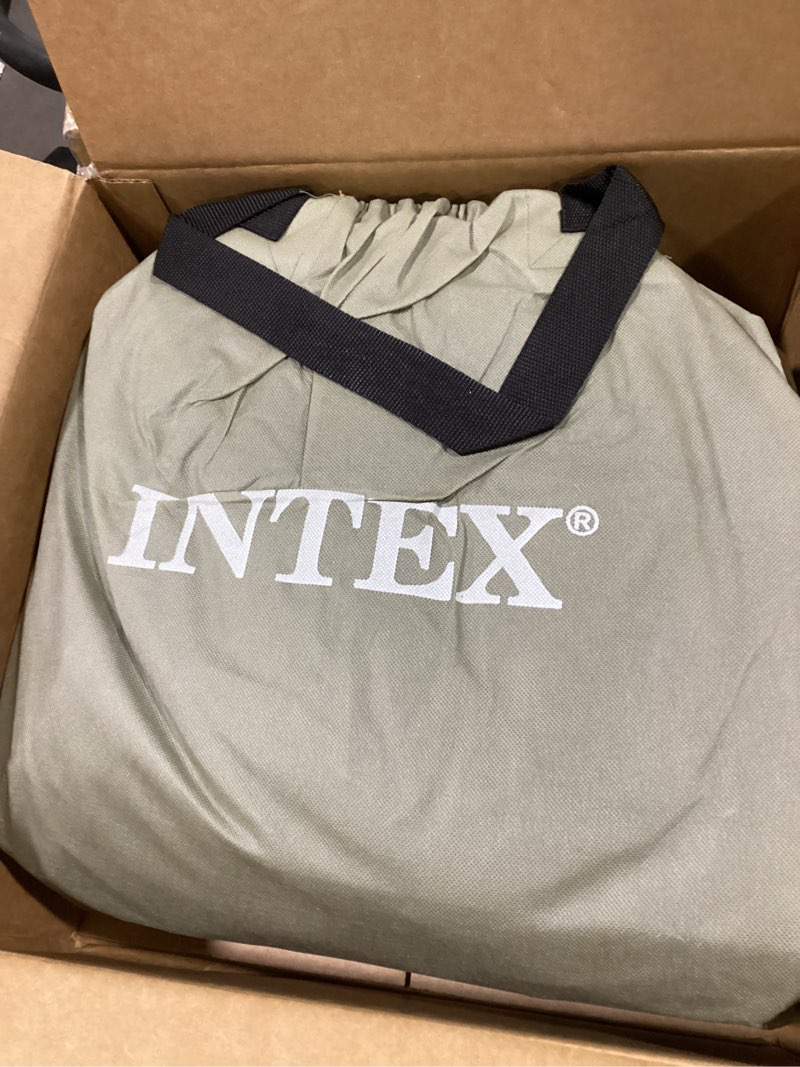 Condition photo showing New/Like New for Intex Mid-Rise Air Mattress Bed with Built-in Pump, Dura-Beam Deluxe Comfort Plush, Full - Portable Luxury Travel Airbed for Adults, Camping, Guests 13” Grey Full