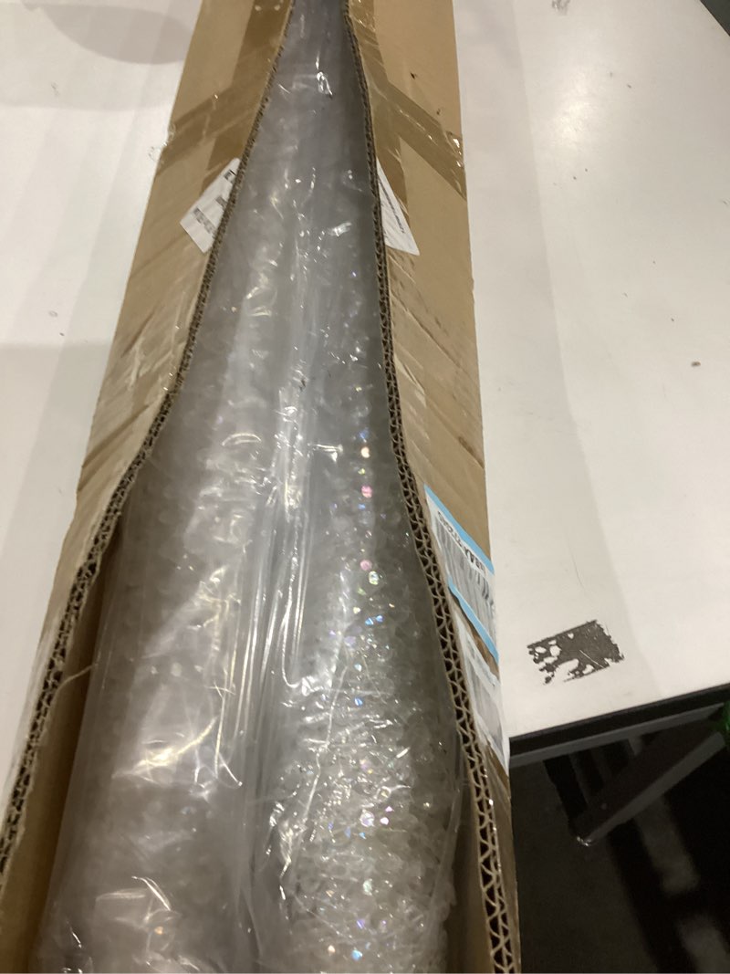 Condition photo showing As Is for Boshen 2Panels Crystal Beaded Curtain 3FTx6.5FT Door Beads Clear Acrylic Beads Hanging Room Divider 45 Strands Crystal Iridescent Diamond Cut Curtain Doorway Curtain for Party Decor Crystal Iridescent-45 Strands (2pack)