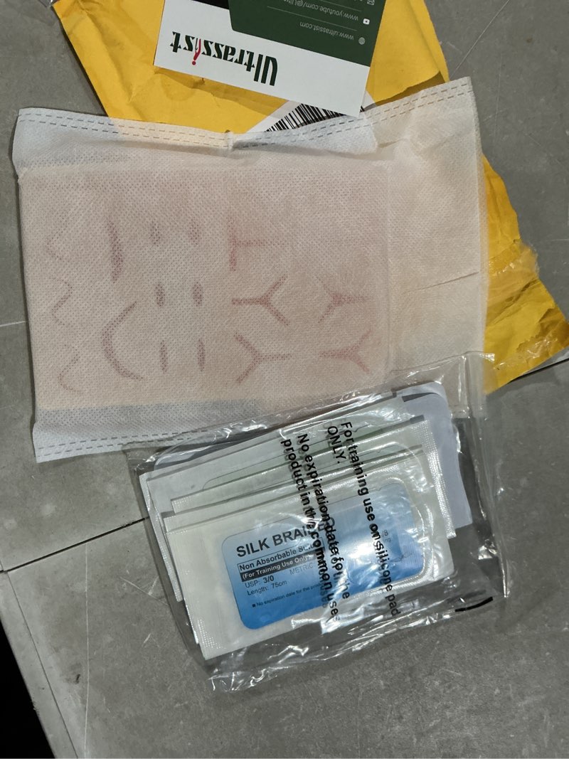 Condition photo showing Good Condition for ultrassist suture kit for medical students, suture stitching kit with 19 pre-cut wounds, suture instruments, various sutures, ideal practice suture training kit (education use only) kit 1