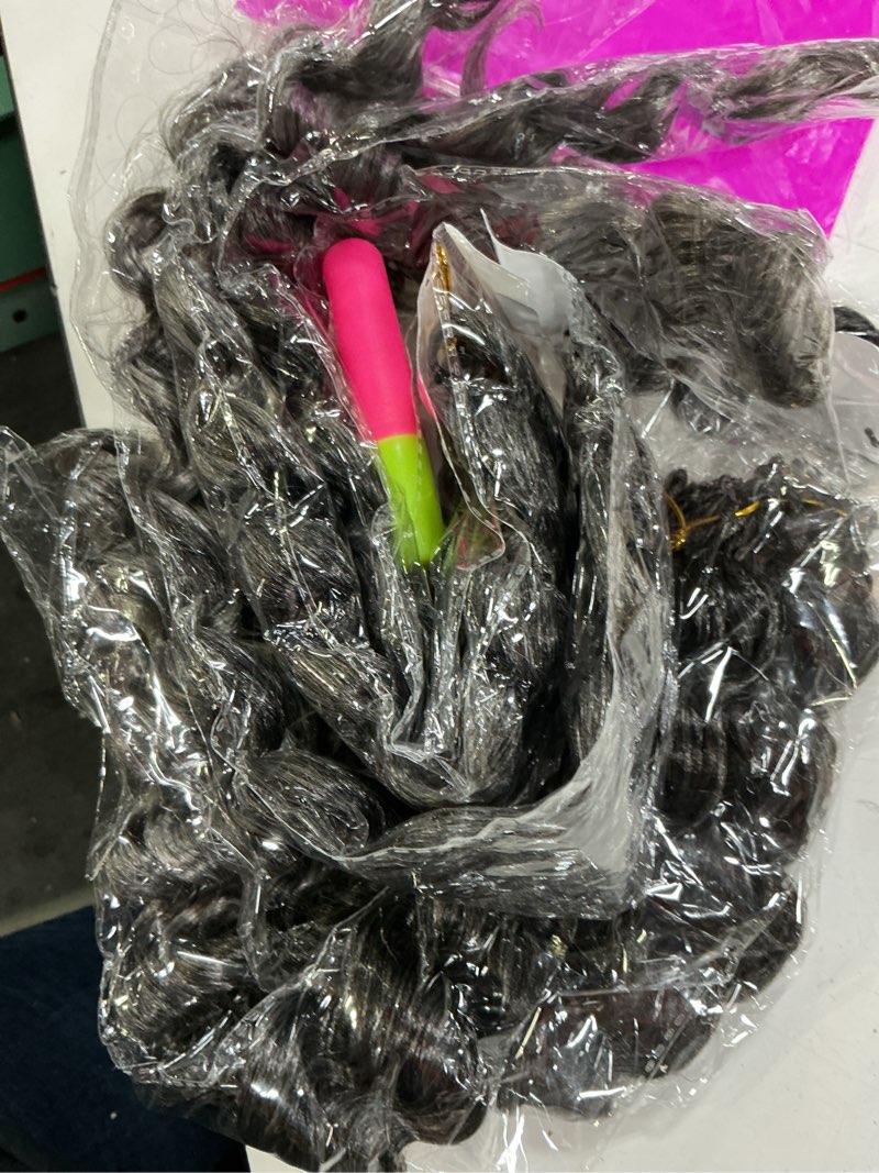 Condition photo showing New/Like New for 7packs curly crochet hair boho ocean wave crochet hair 18inch pre looped crochet hair for black women pre twisted bench curl crotchet hair(1b/gray, 18inch) 1b/gray 18 inch